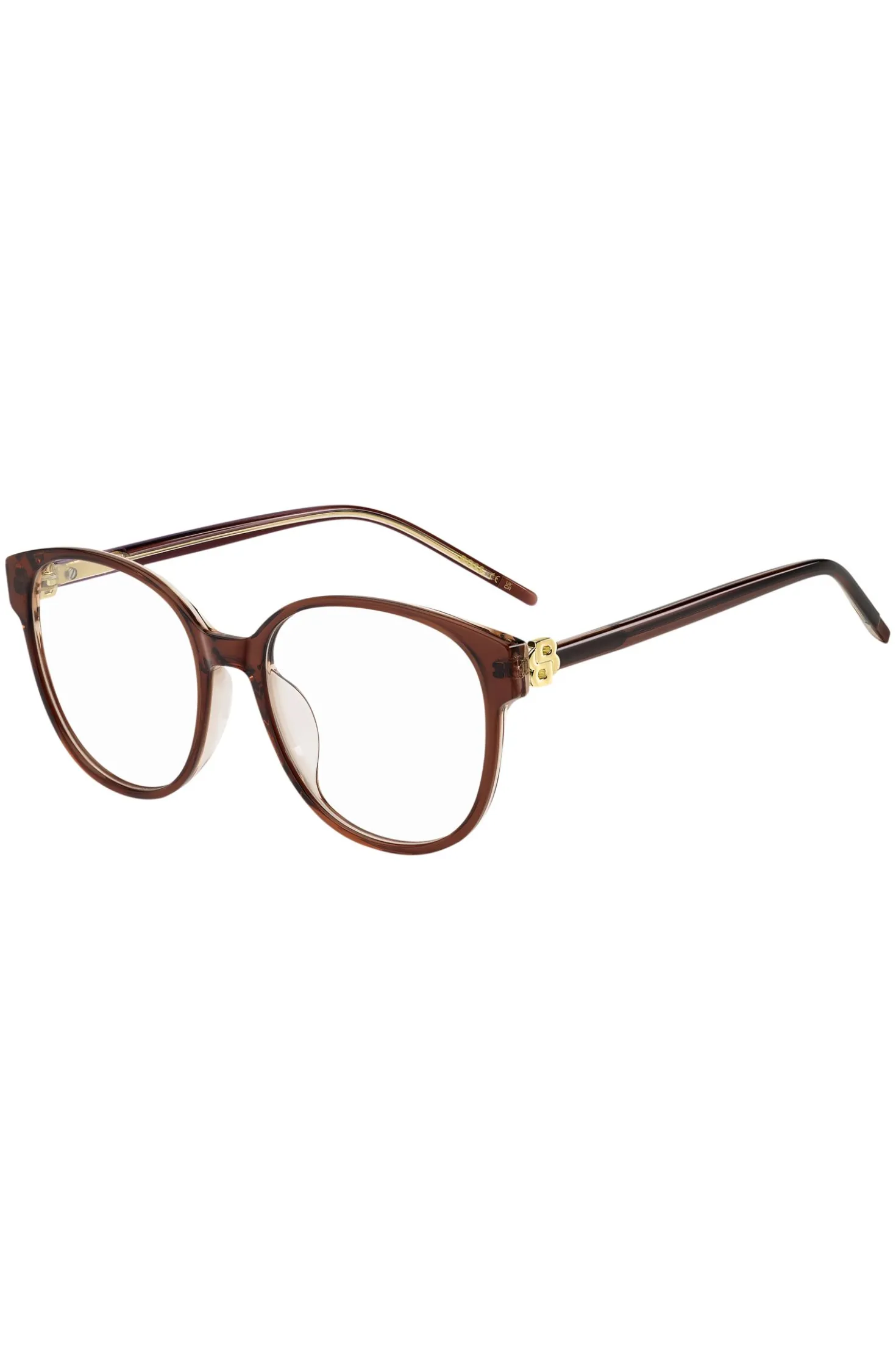 Transparent-burgundy optical frames with Double B monogram