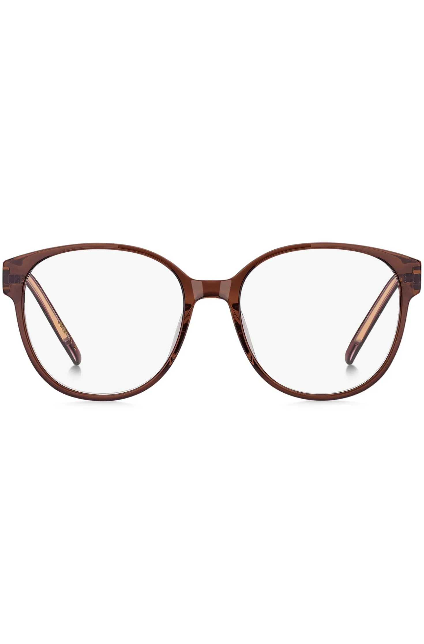 Transparent-burgundy optical frames with Double B monogram