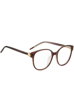 Transparent-burgundy optical frames with Double B monogram