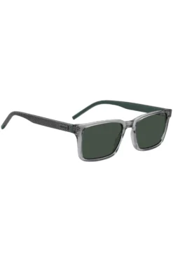 Transparent-grey sunglasses with patterned temples