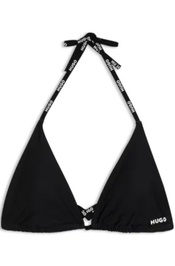 Triangle bikini top with logo ties