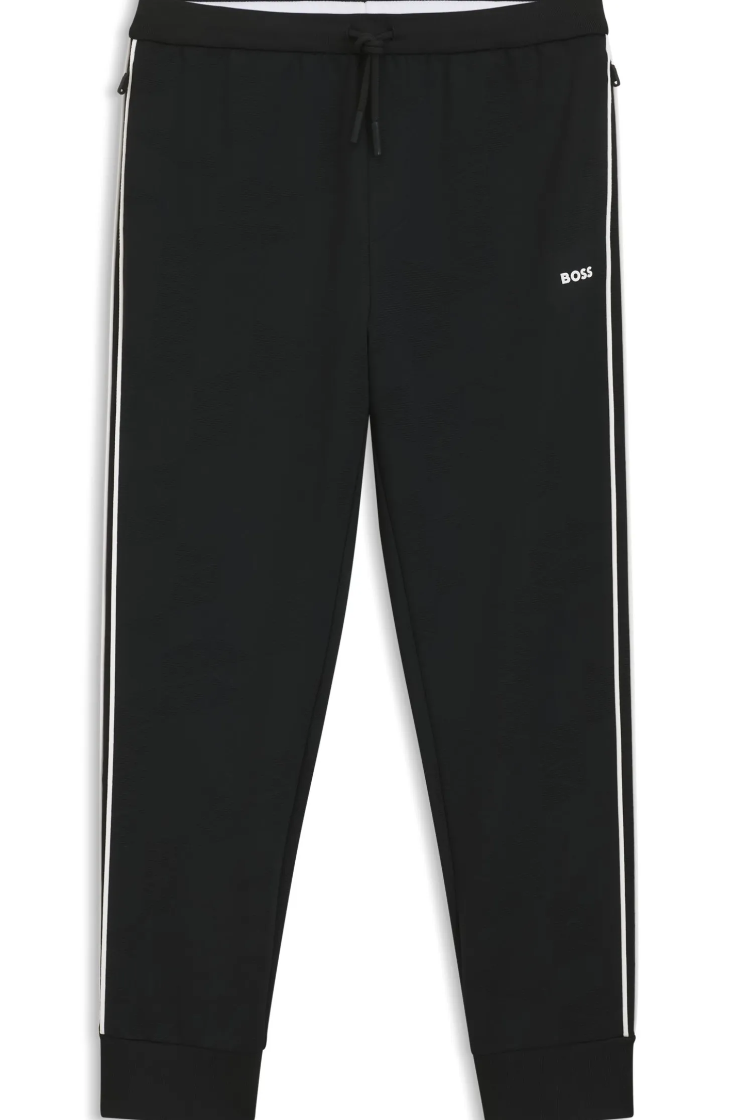 Triangle-jacquard tracksuit bottoms with rubberised logo