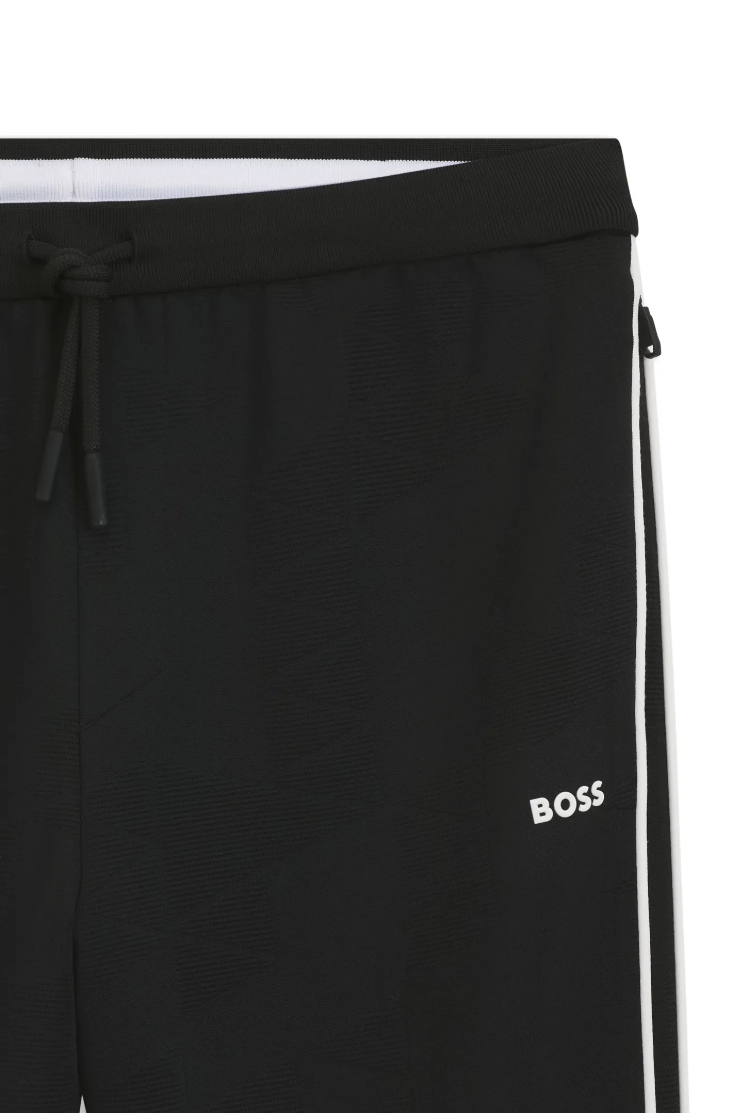 Triangle-jacquard tracksuit bottoms with rubberised logo