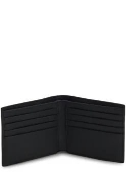 Tricolour-detail wallet in grainy leather