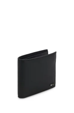 Tricolour-detail wallet in grainy leather