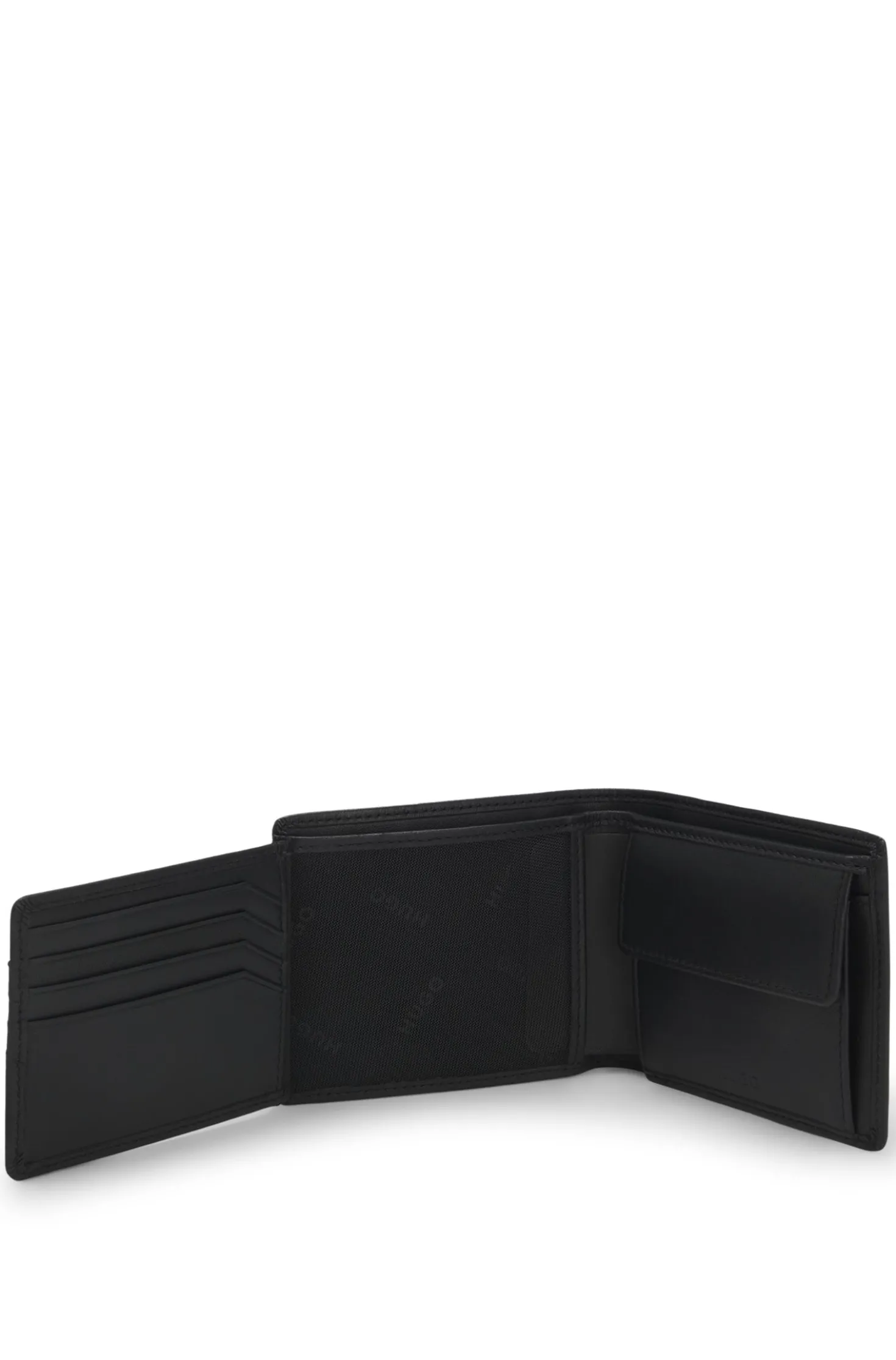 Trifold wallet in leather with embossed logo