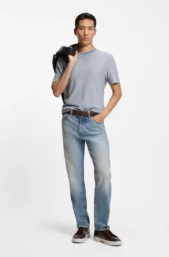 T-shirt in structured cotton and silk