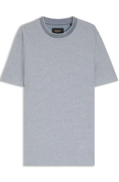 T-shirt in structured cotton and silk