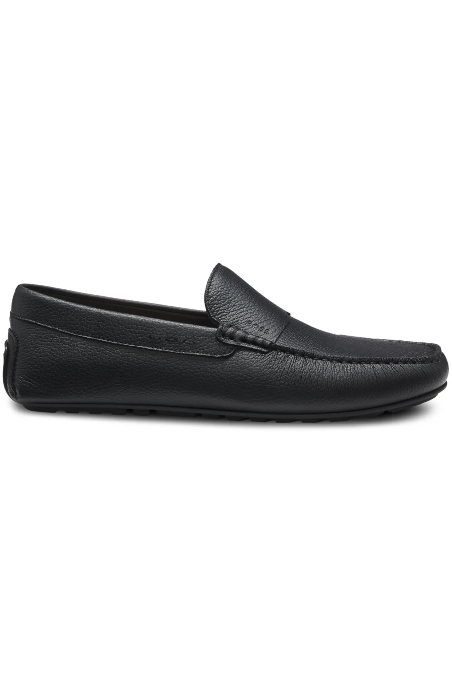 Tumbled-leather loafers with driver sole