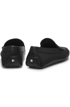Tumbled-leather loafers with driver sole