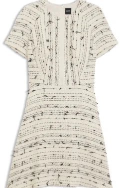 Tweed-striped dress in a cotton blend