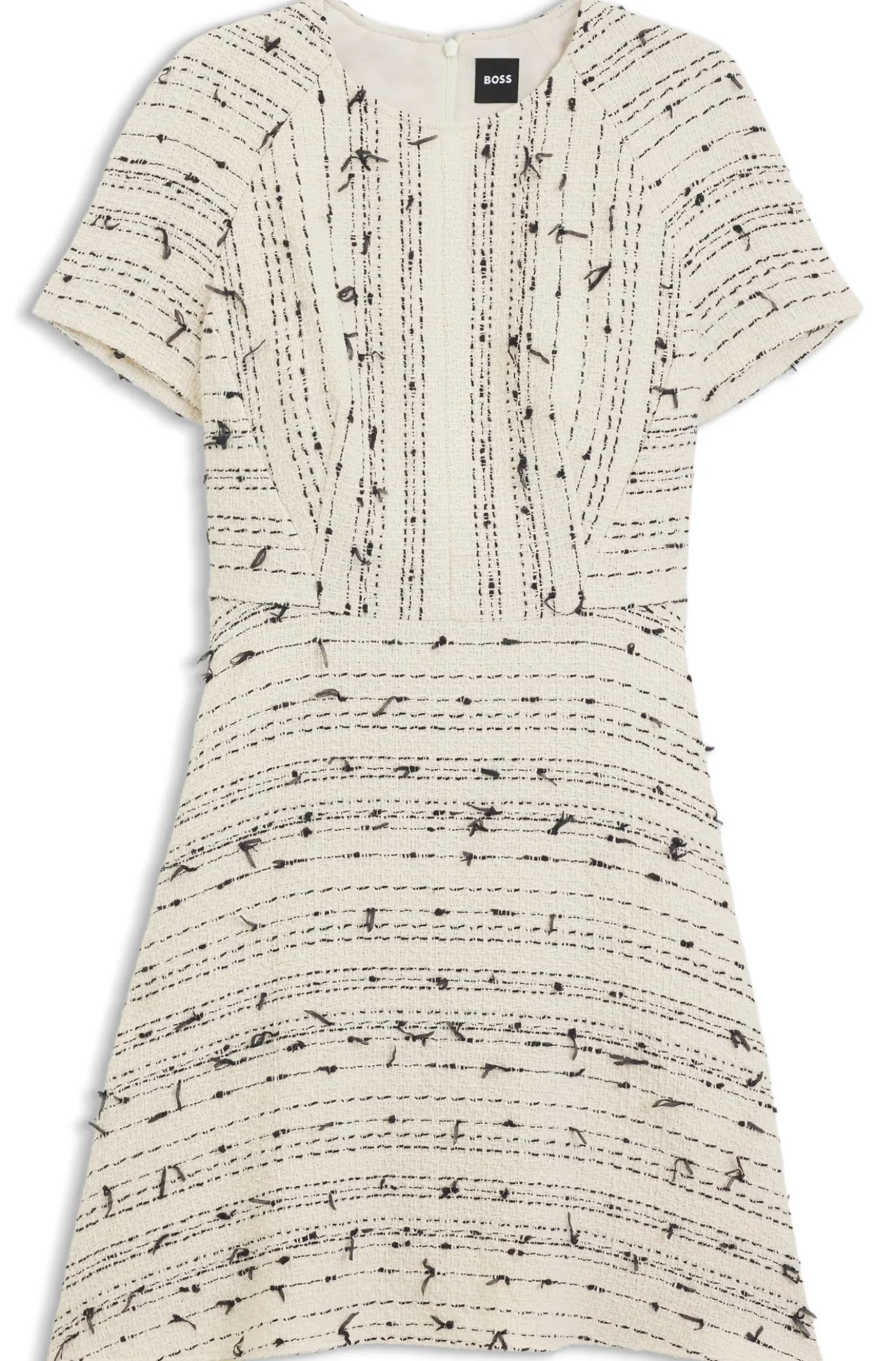 Tweed-striped dress in a cotton blend