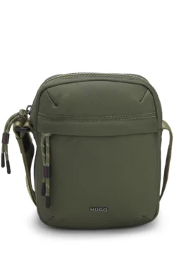 Twill reporter bag with metallic logo lettering