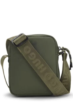 Twill reporter bag with metallic logo lettering