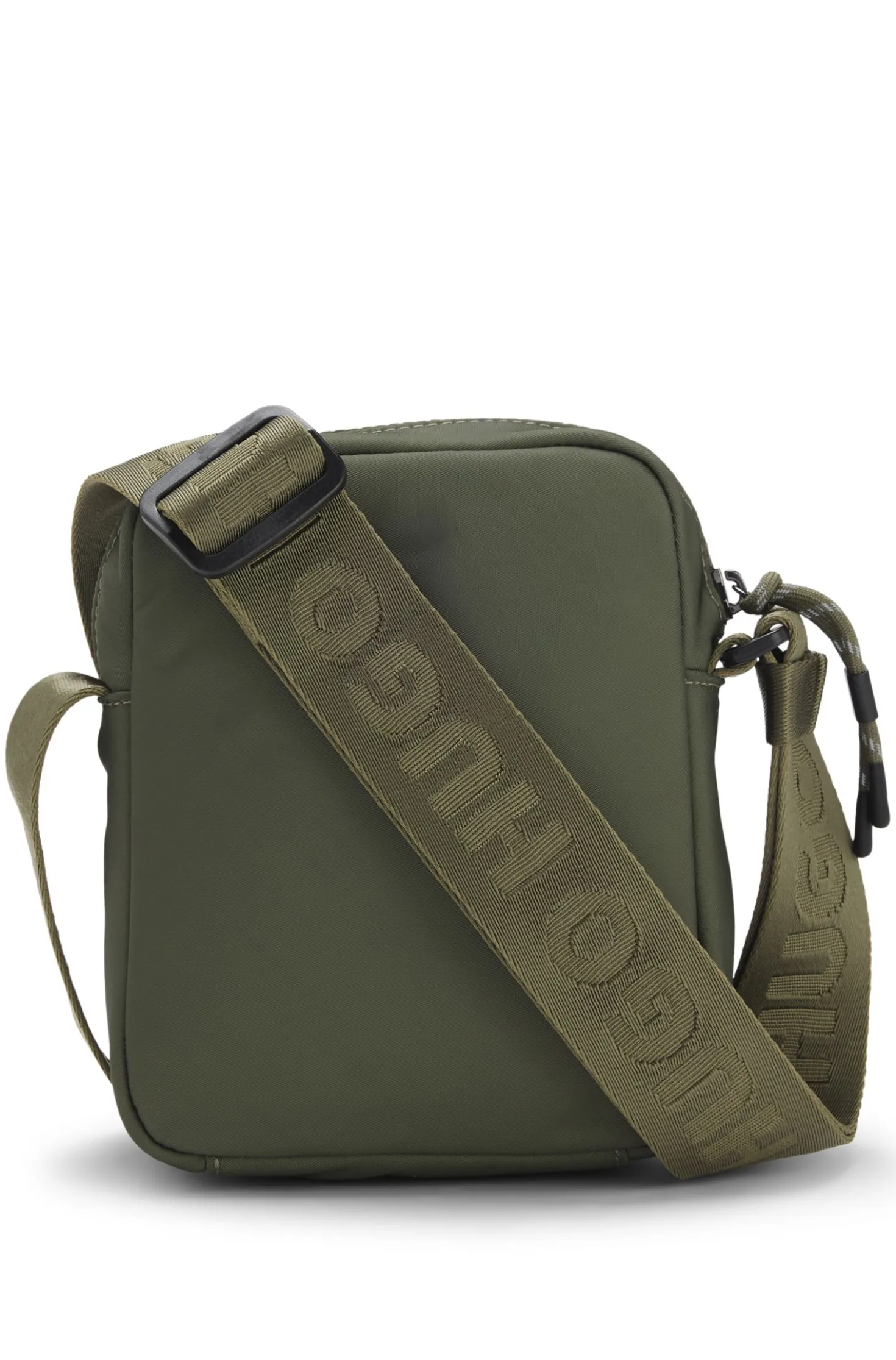 Twill reporter bag with metallic logo lettering