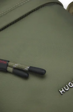 Twill reporter bag with metallic logo lettering