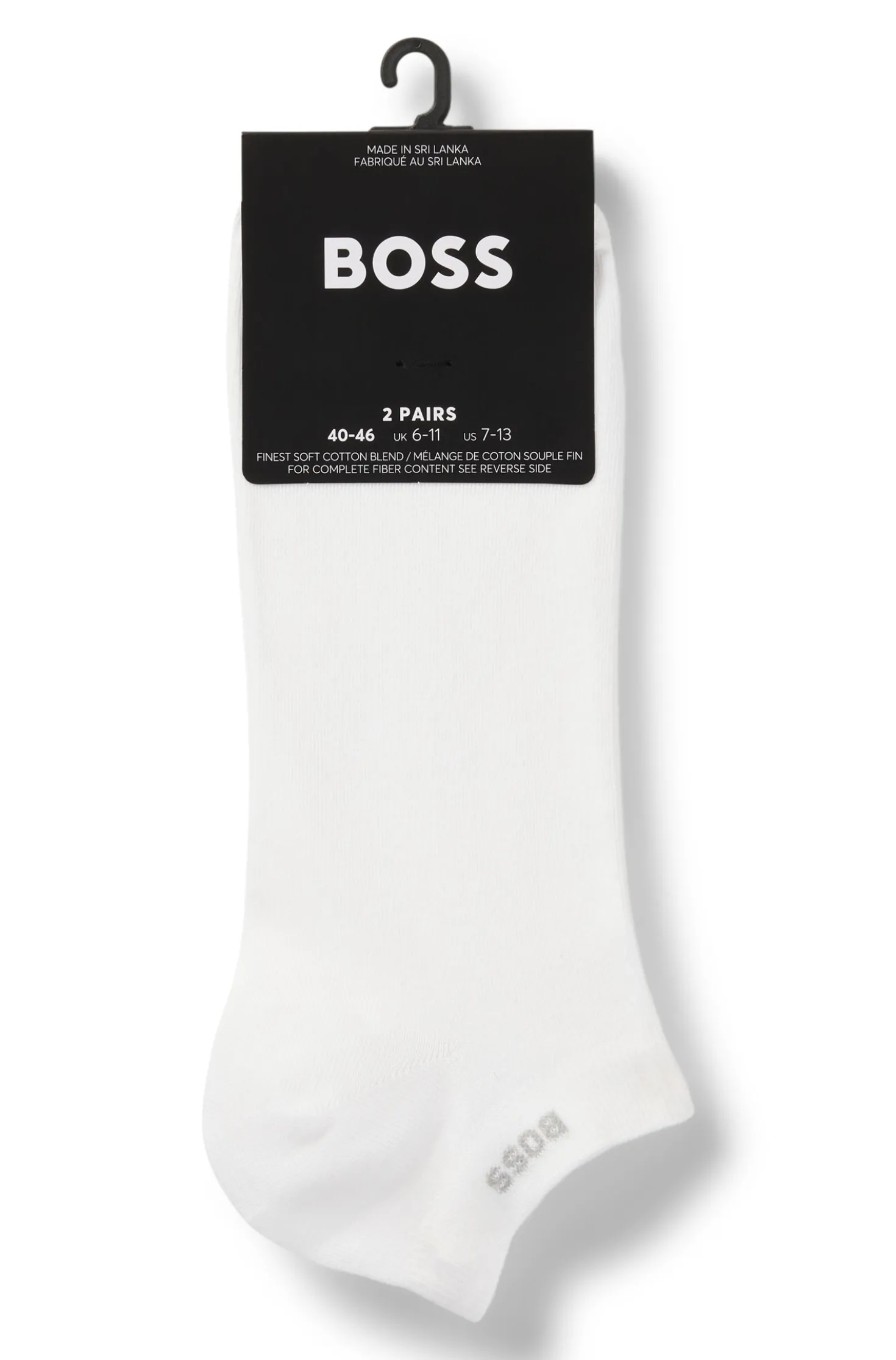 Two-pack of ankle-length socks in stretch fabric