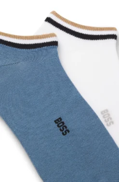 Two-pack of ankle socks with signature-stripe cuffs