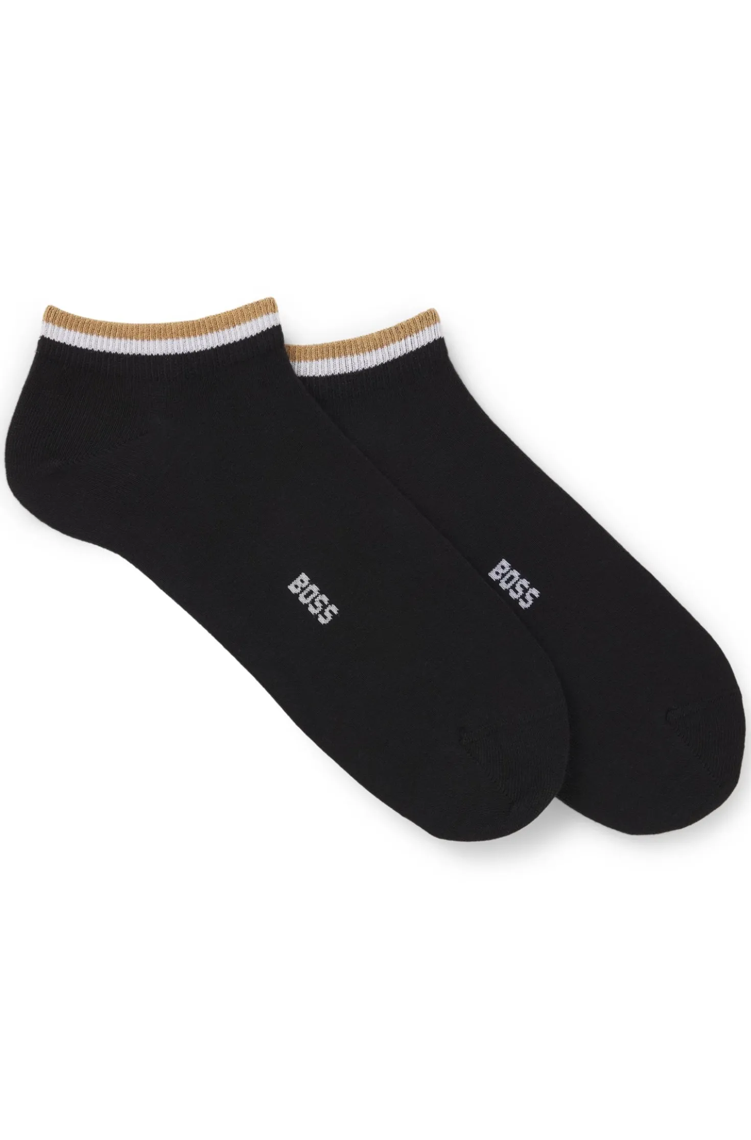 Two-pack of ankle socks with signature-stripe cuffs