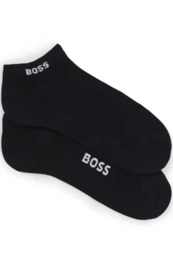 Two-pack of cotton-blend logo ankle socks