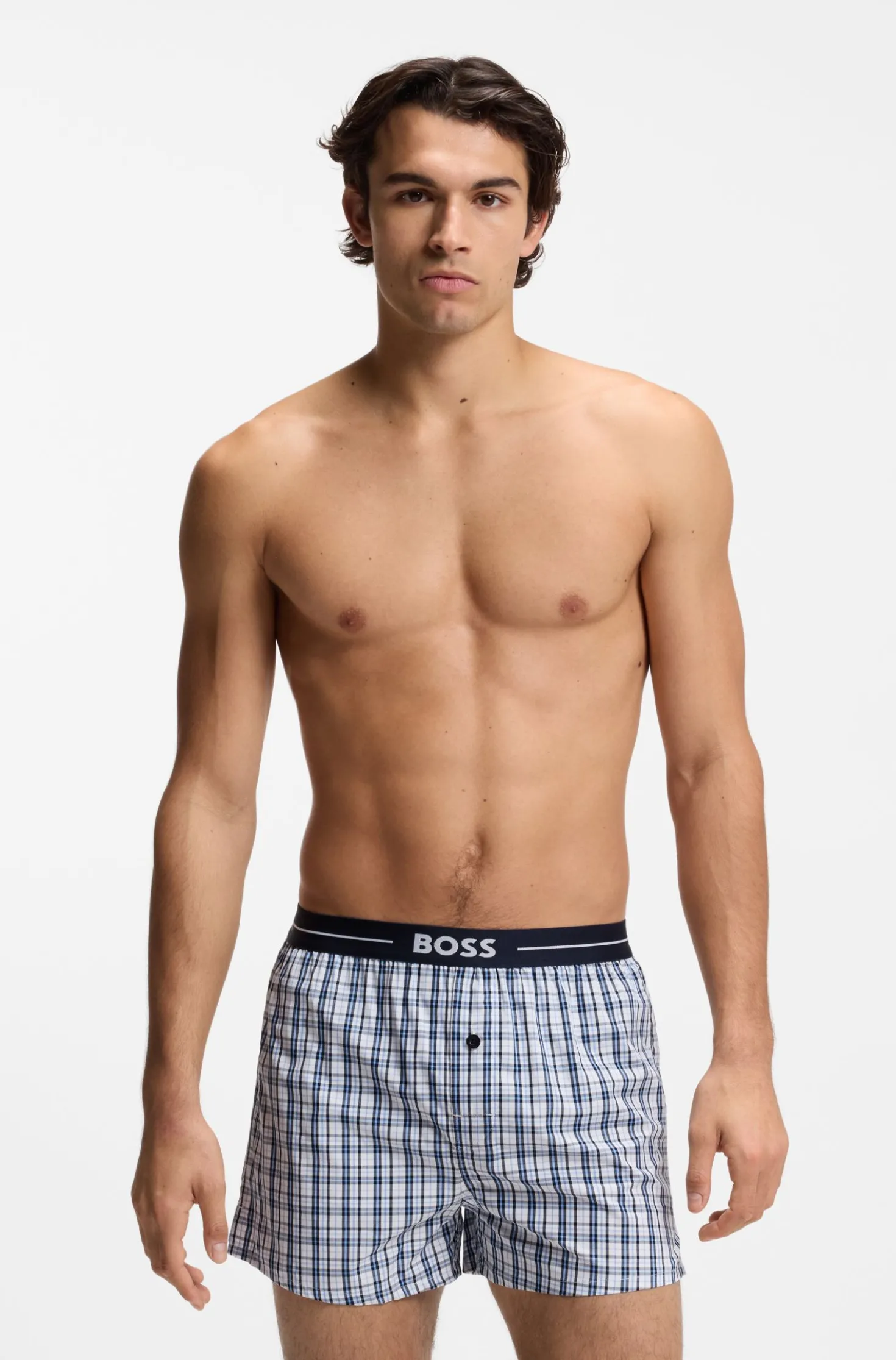 Two-pack of cotton pyjama shorts with logo waistbands