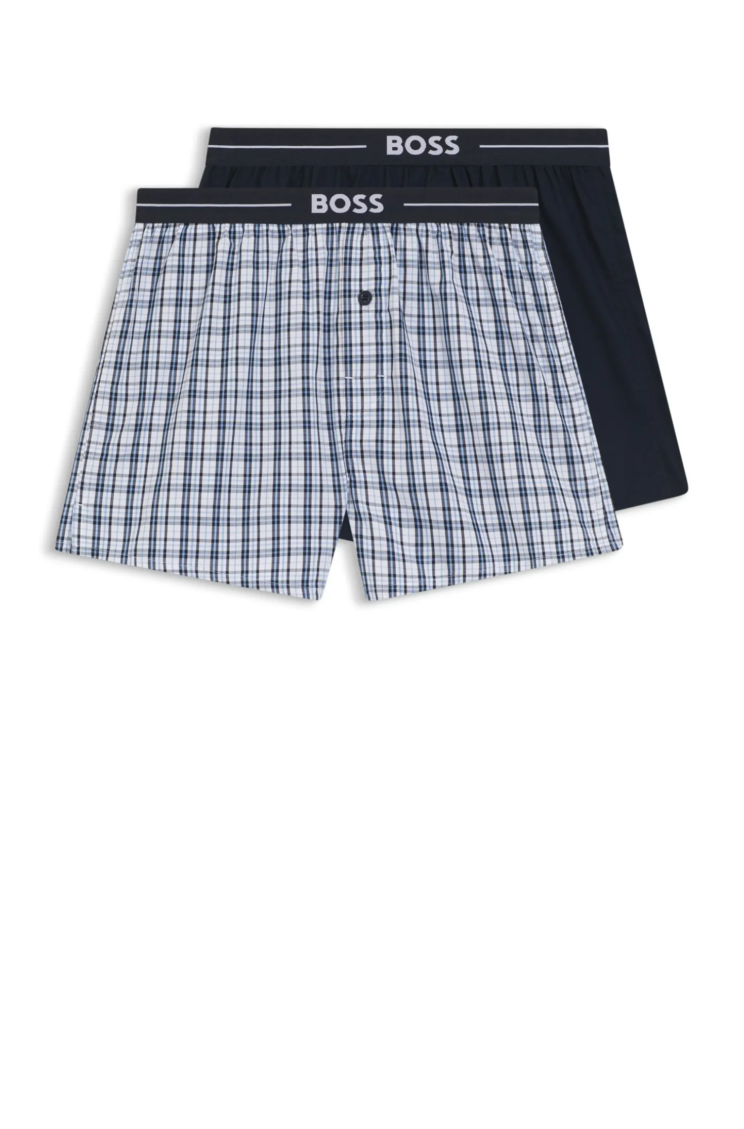 Two-pack of cotton pyjama shorts with logo waistbands