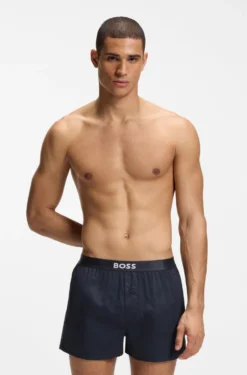 Two-pack of cotton pyjama shorts with logo waistbands