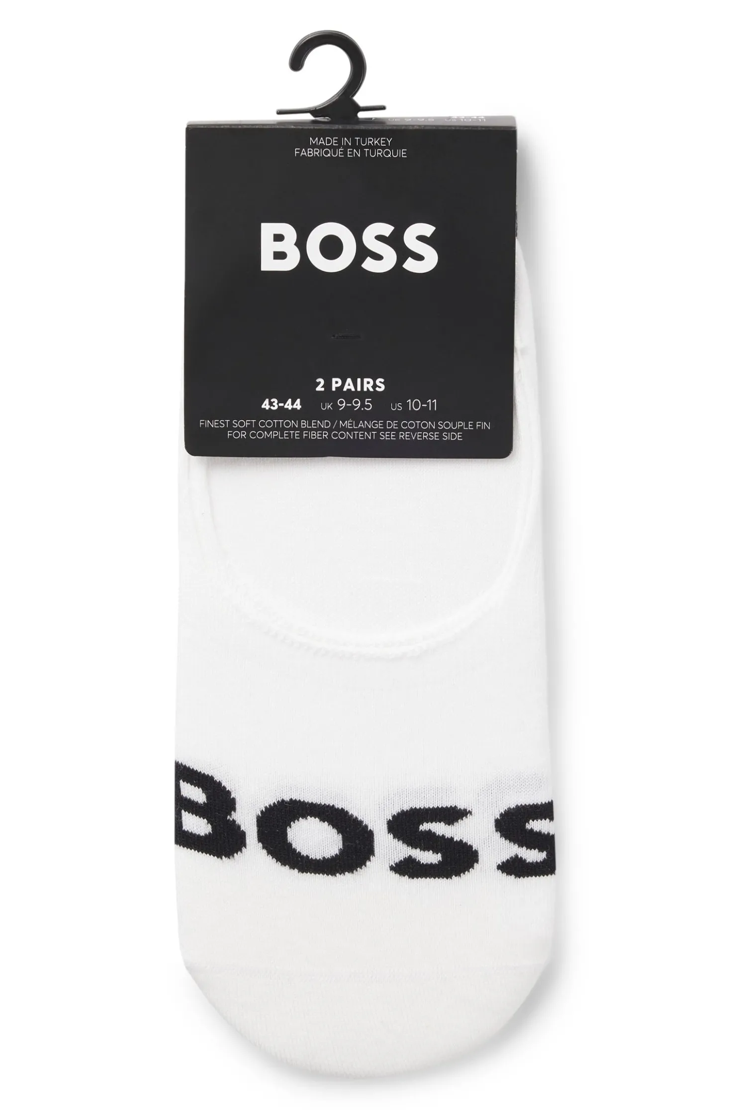 Two-pack of invisible socks in a cotton blend