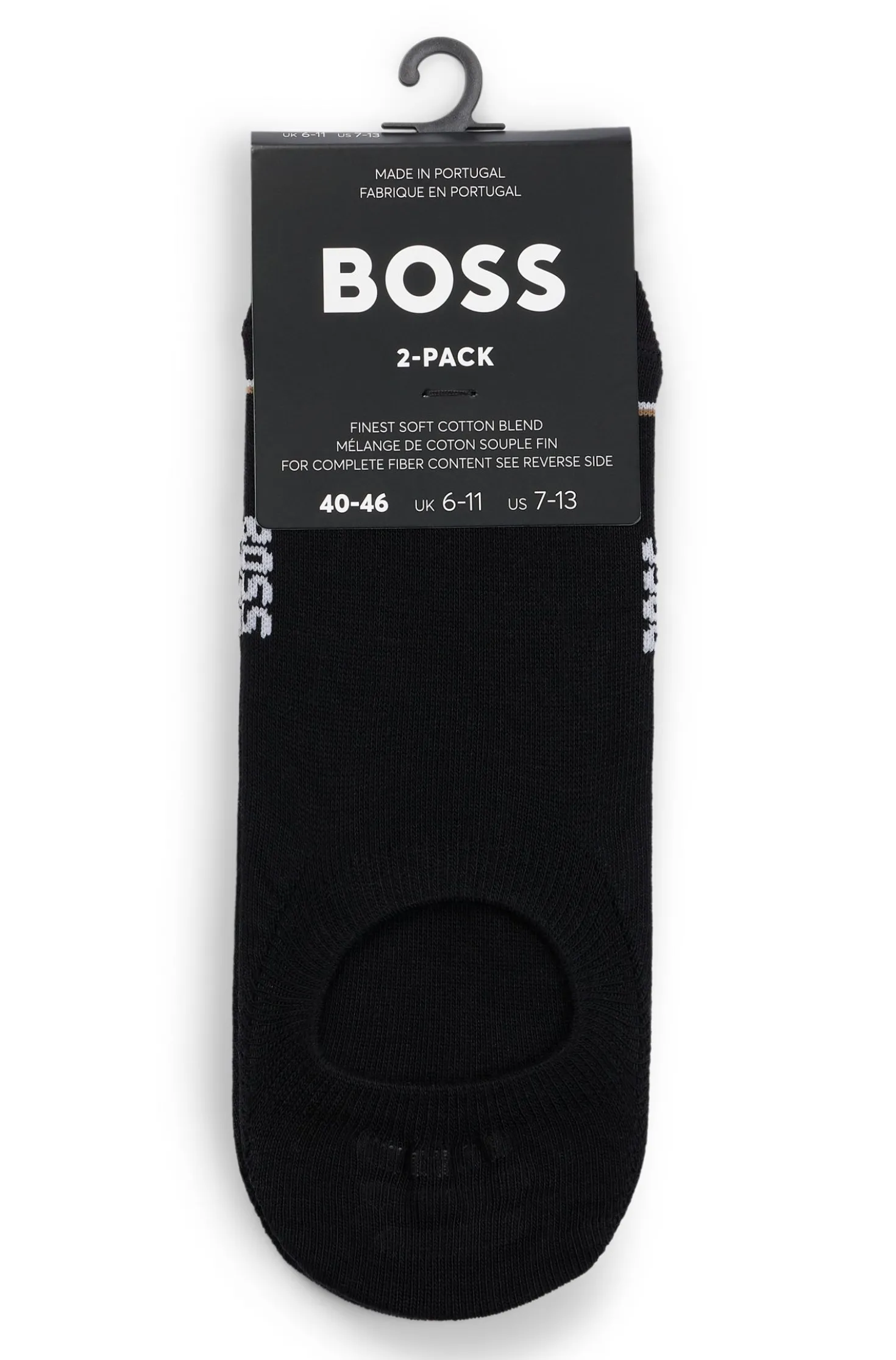 Two-pack of invisible socks in a cotton blend