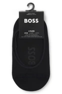Two-pack of invisible socks in cotton-blend piqué