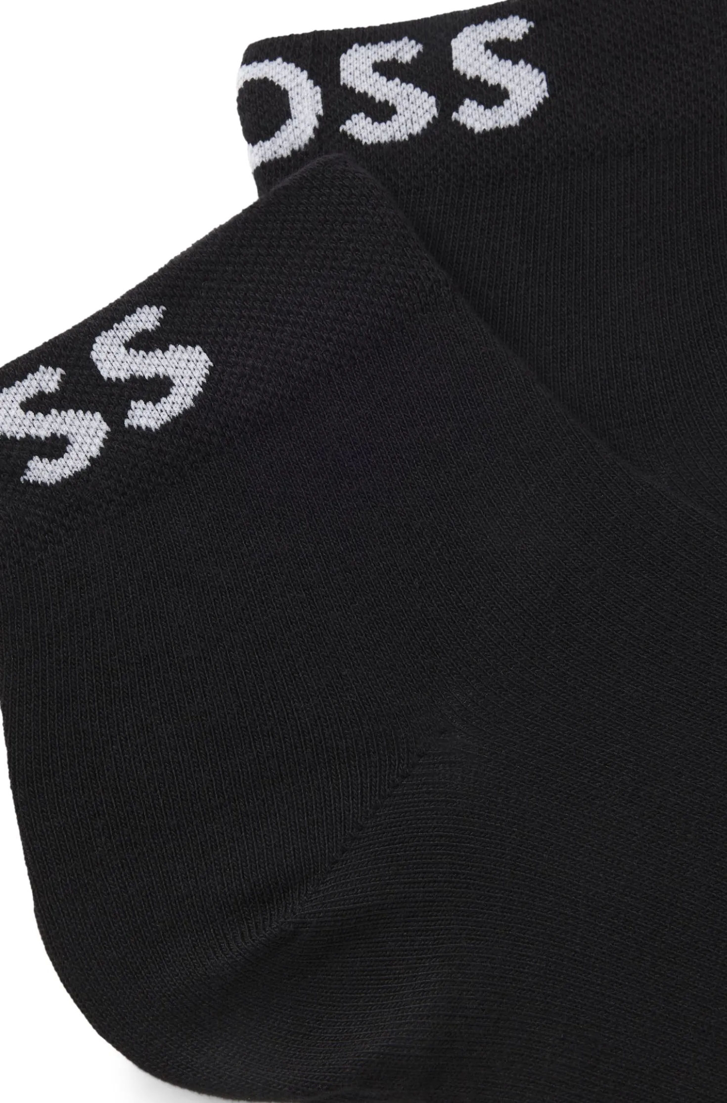 Two-pack of quarter-length socks with contrast logos