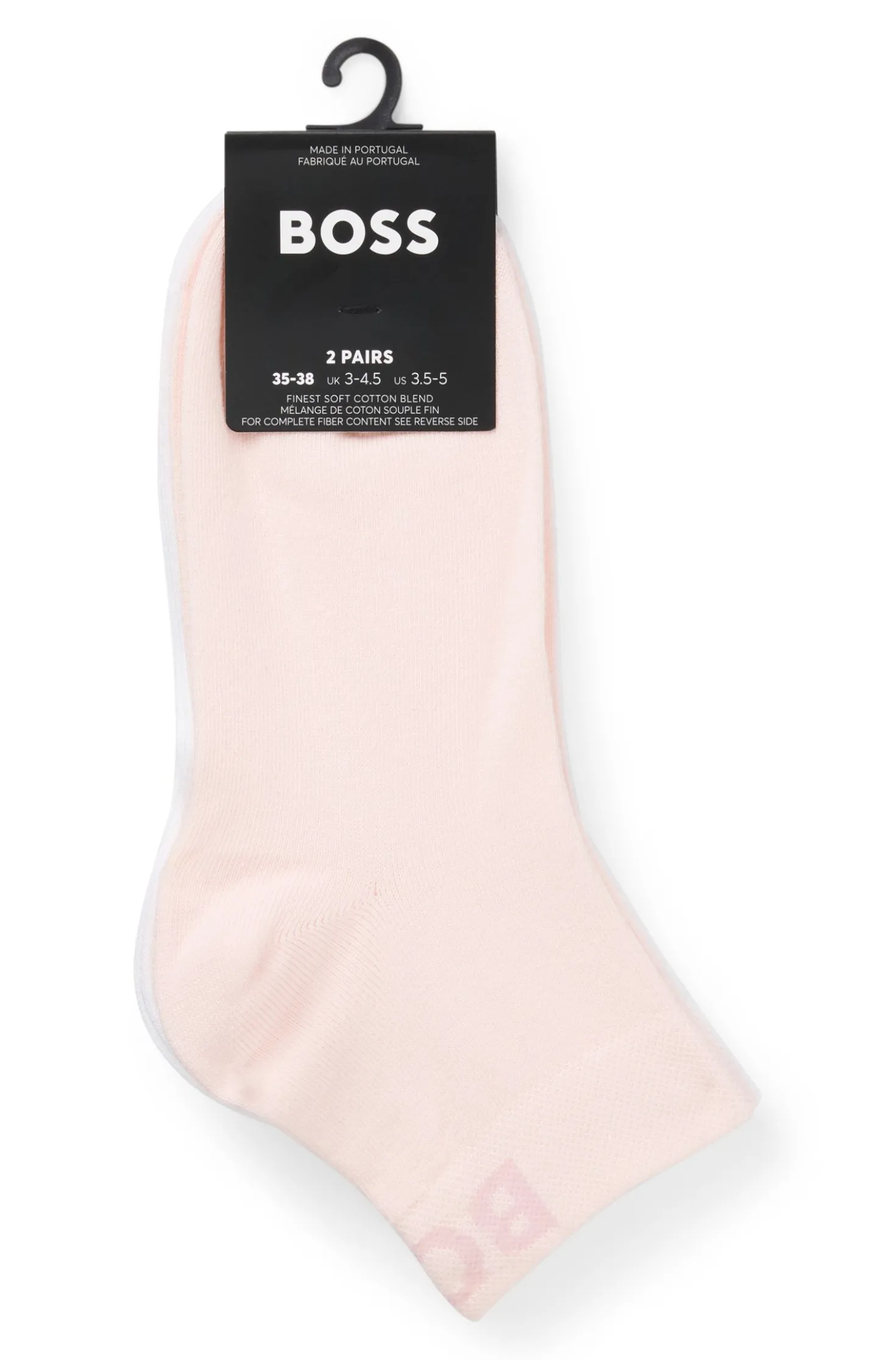 Two-pack of quarter-length socks with contrast logos