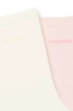 Two-pack of regular-length cotton-blend logo socks
