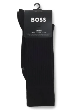 Two-pack of regular-length socks with ribbed structure