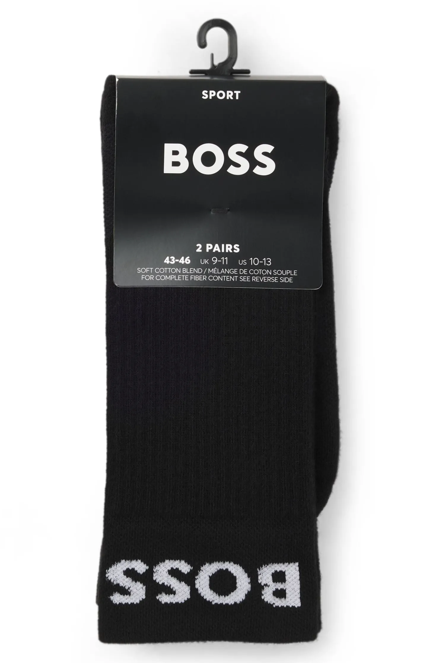 Two-pack of regular-length socks in stretch fabric