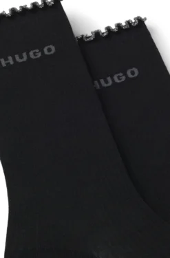 Two-pack of regular-length socks with lettuce cuff