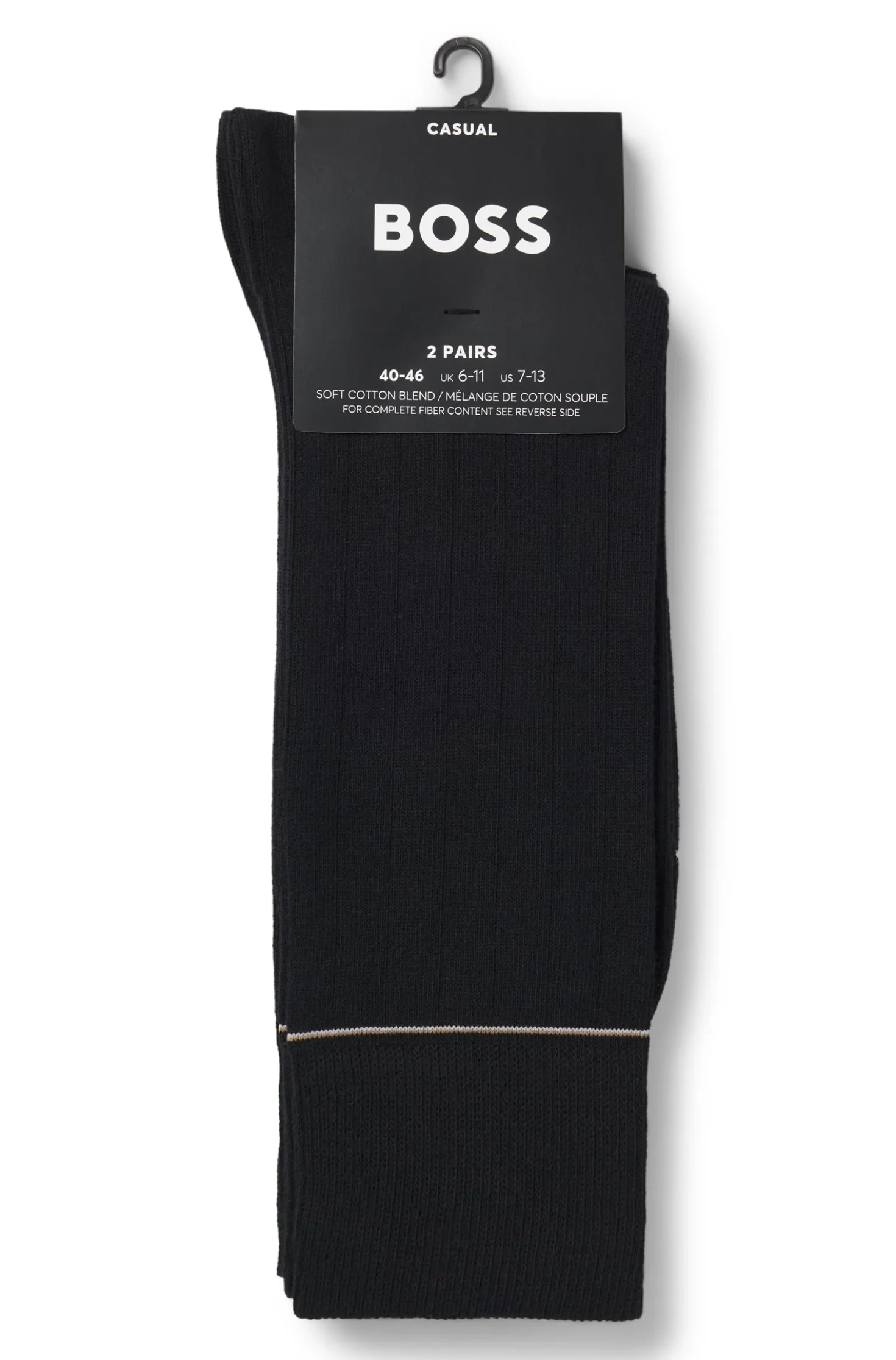 Two-pack of ribbed socks with signature-stripe details