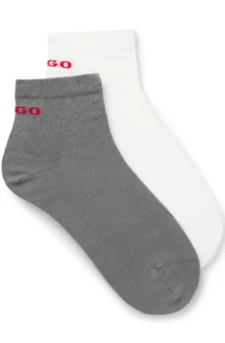 Two-pack of short cotton-blend socks