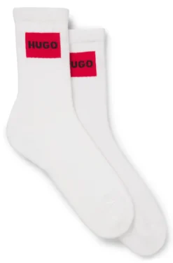 Two-pack of short-length socks with red logos
