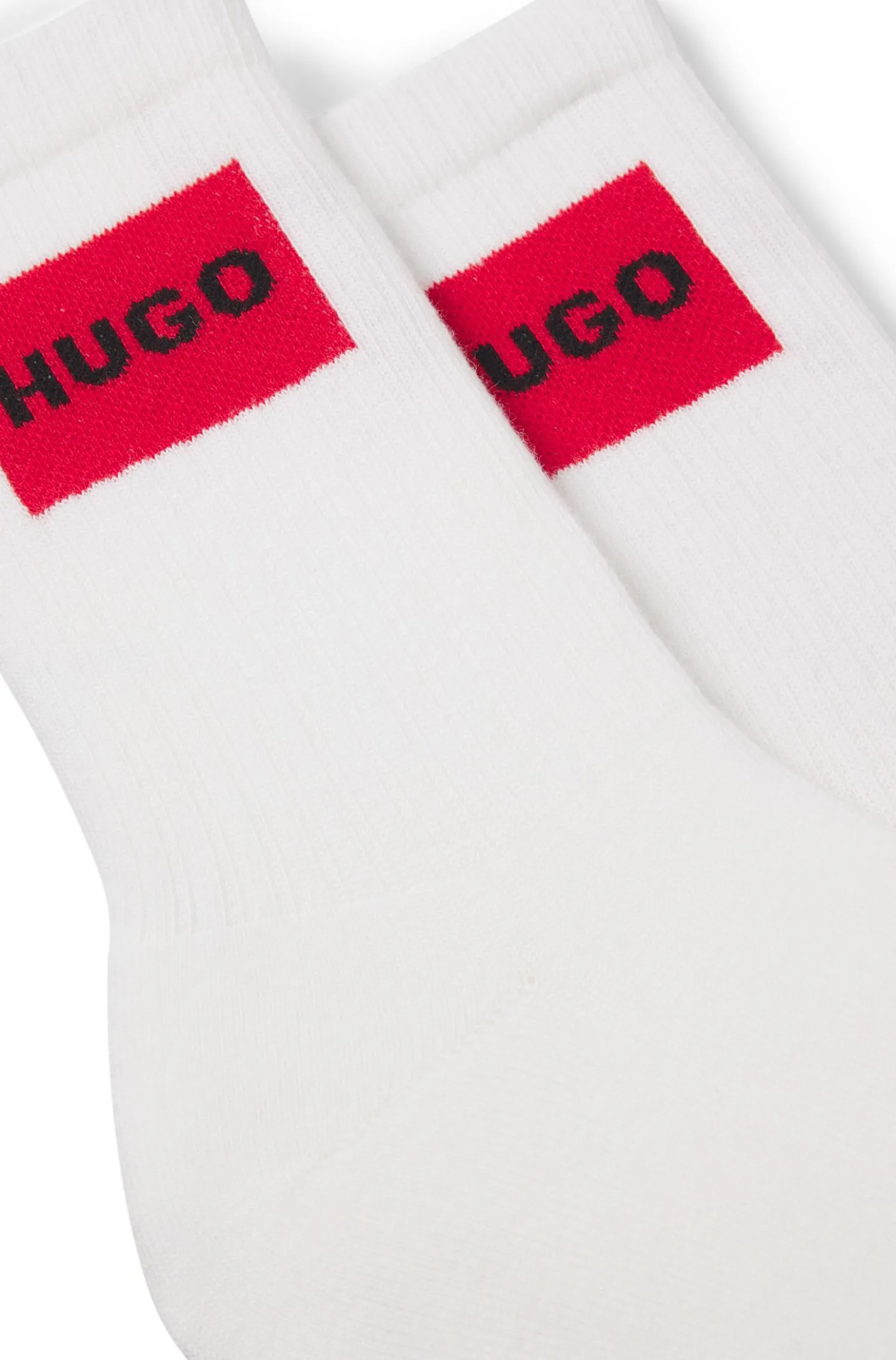Two-pack of short-length socks with red logos