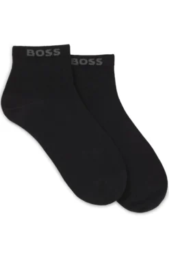 Two-pack of short socks with logo cuffs