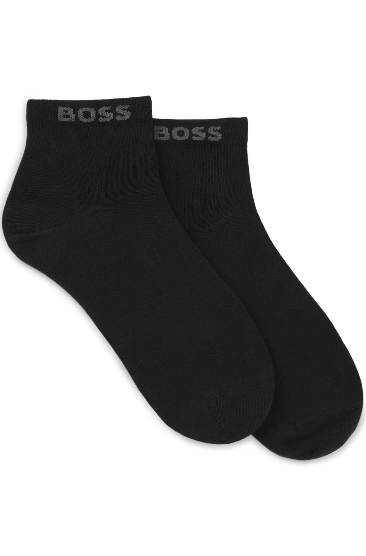 Two-pack of short socks with logo cuffs