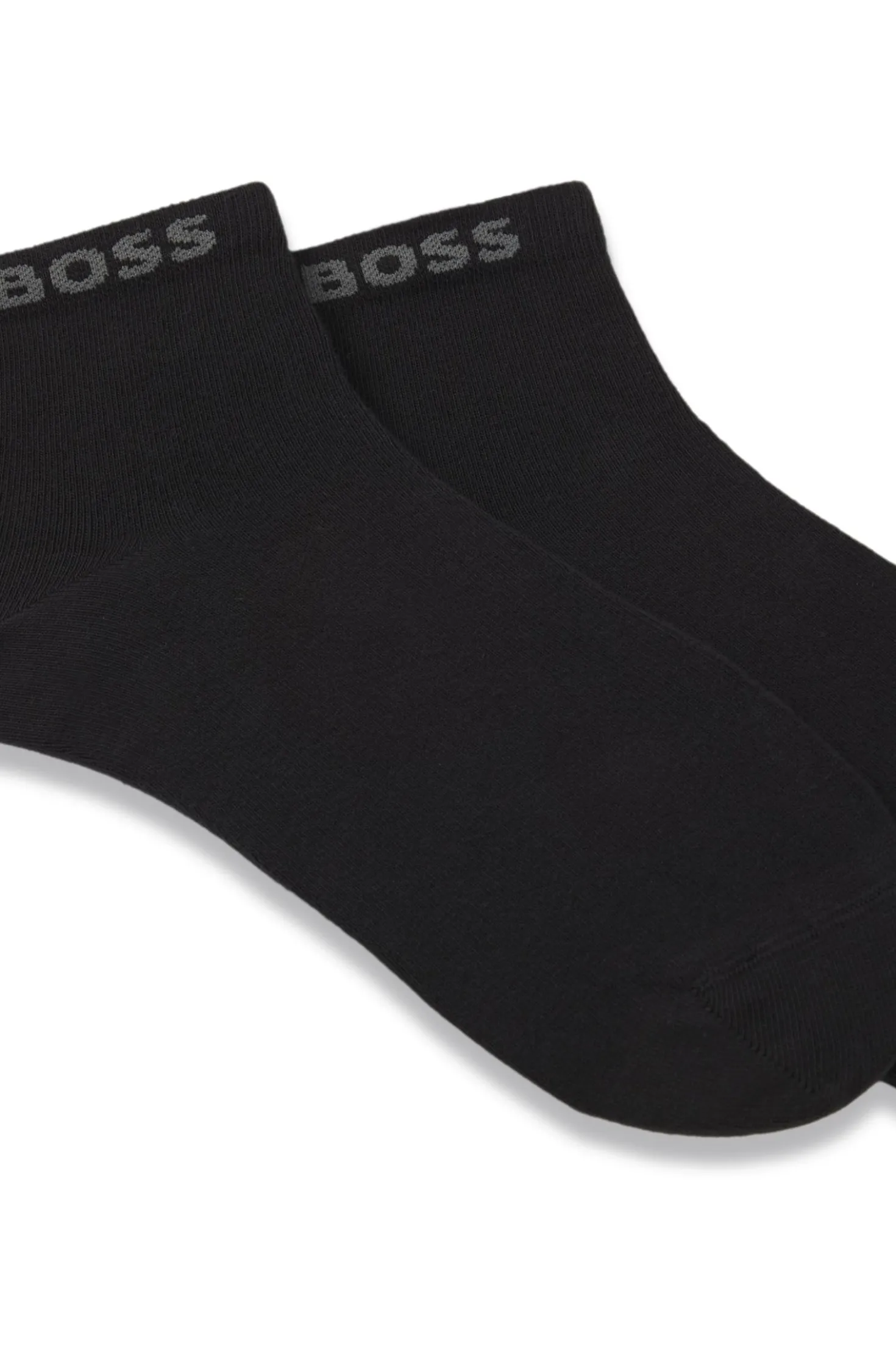 Two-pack of short socks with logo cuffs