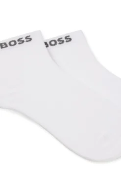 Two-pack of short socks with logo cuffs