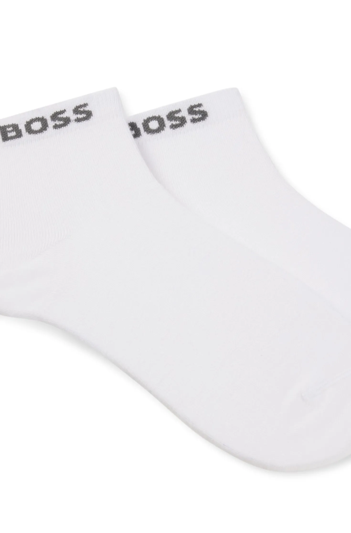 Two-pack of short socks with logo cuffs