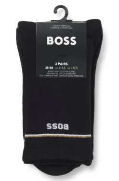 Two-pack of short socks with logo details