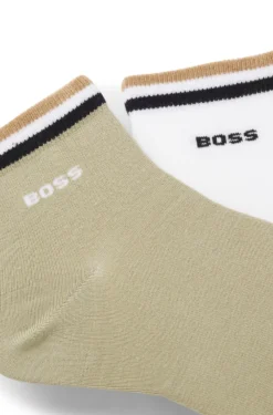 Two-pack of short socks with signature-stripe cuffs