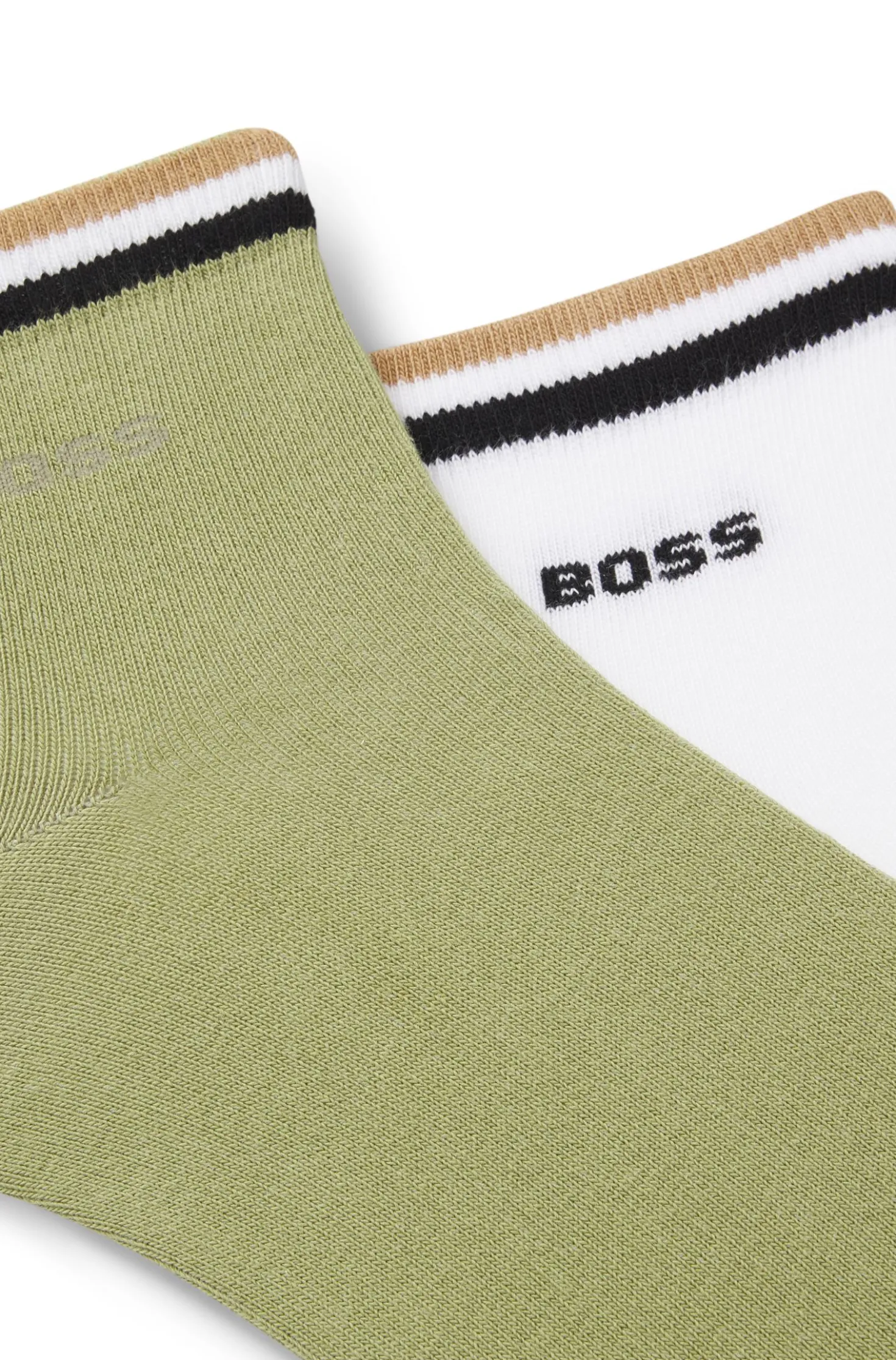 Two-pack of short socks with signature-stripe cuffs