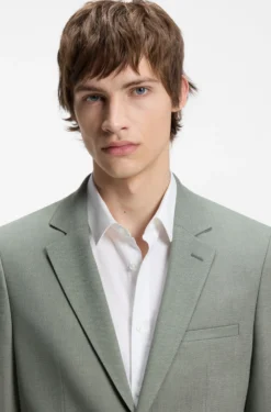 Two-piece extra-slim-fit suit in patterned fabric