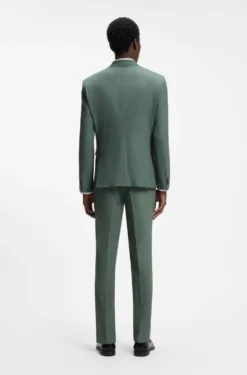 Two-piece extra-slim-fit suit in wool-blend poplin